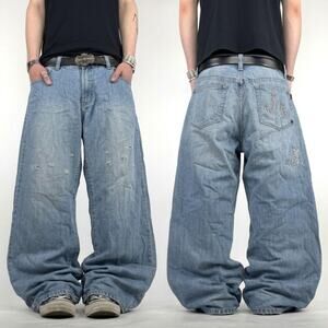 Vintage y2k stonewash grunge baggy wide leg rare skater archive jeans
